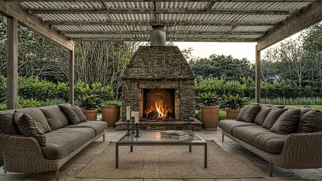 Covered Patio With Fireplace Ideas for Year-Round Comfort
