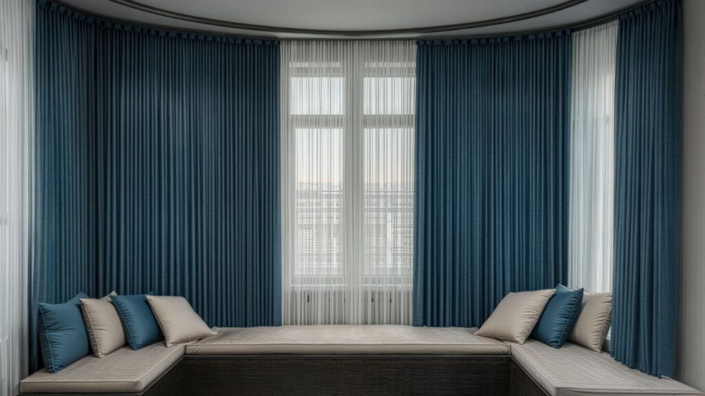 Bay Window Curtains Ideas for Elegant Modern Homes