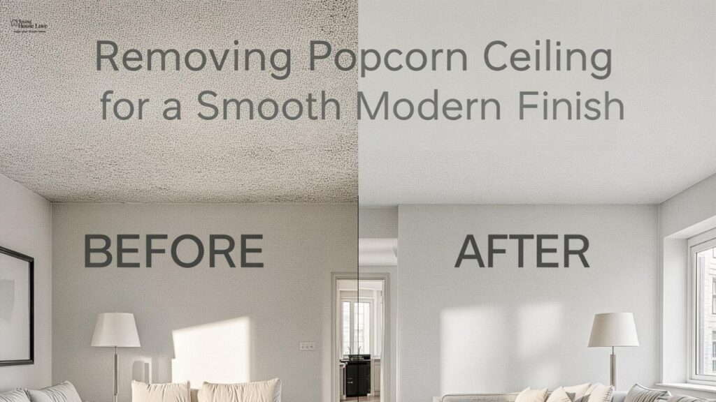 Removing Popcorn Ceiling for a Smooth Modern Finish