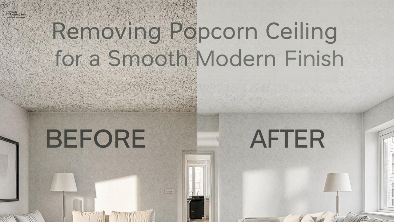 Removing Popcorn Ceiling for a Smooth Modern Finish